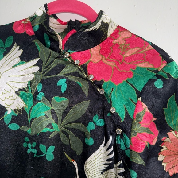 Zara oriental floral bird mini dress size Small - Picture 4 of 8